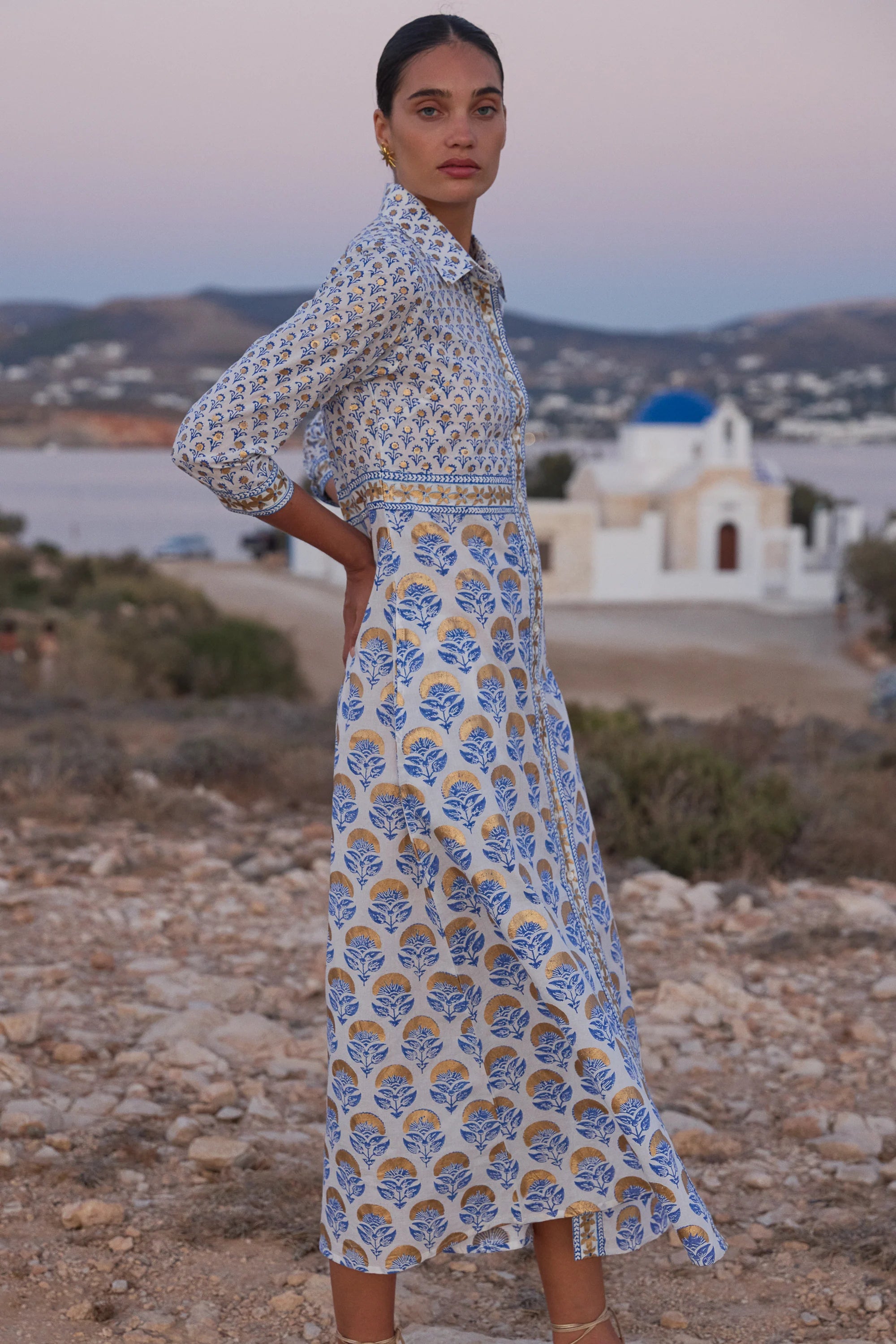 Oliphant Shirt Dress Maxi Arbor Blue – Shop A'Mano