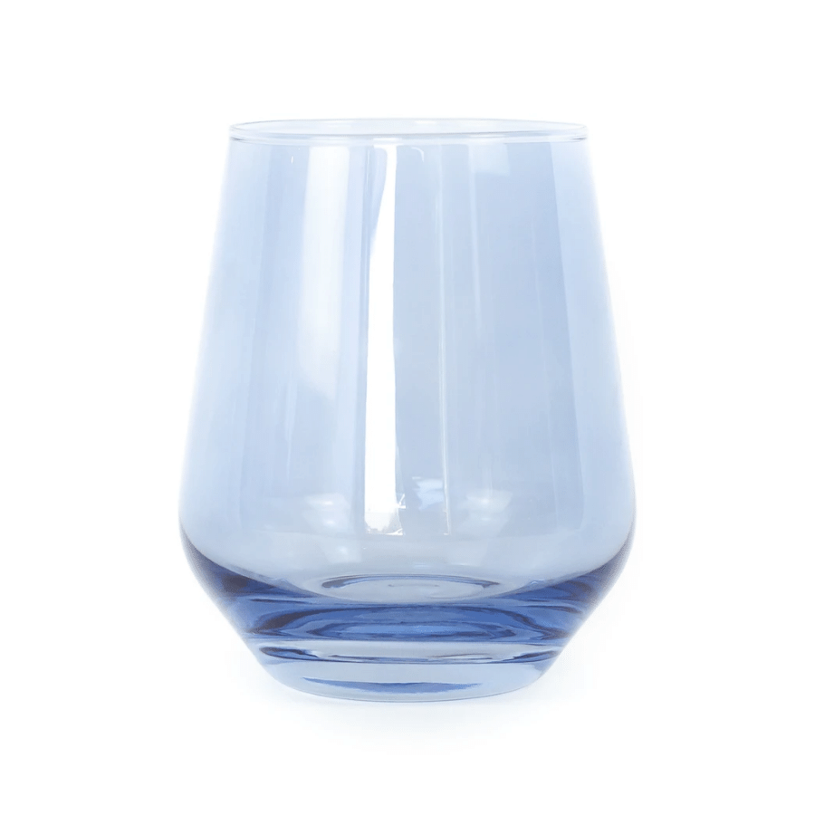 Estelle Colored Glass Green Stemless Wine Glasses, 13.5 oz