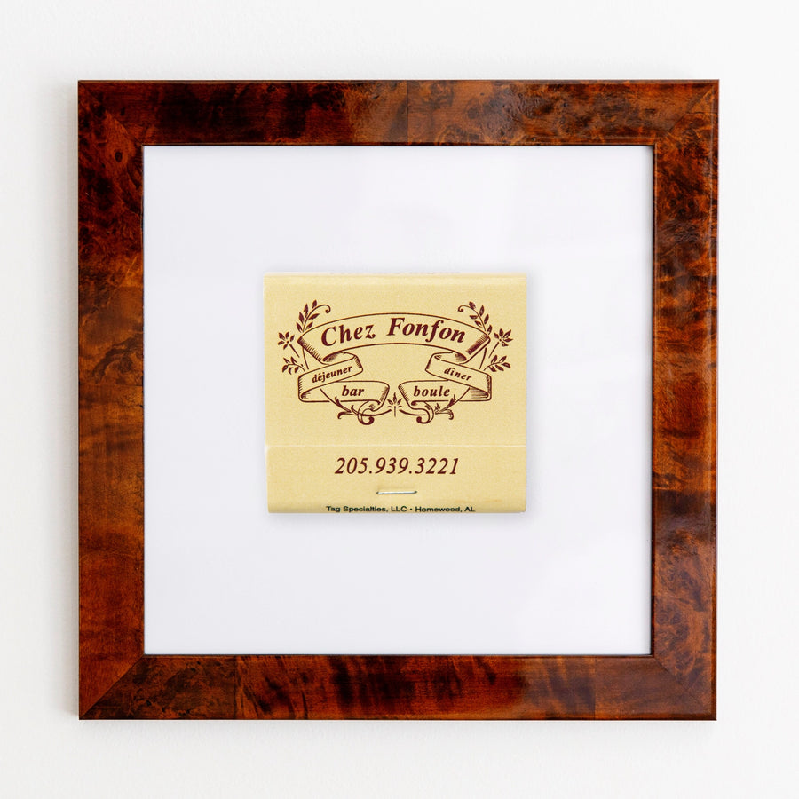 Vintage Matchbox Burl Wood Framed Print - Chez Fon Fon