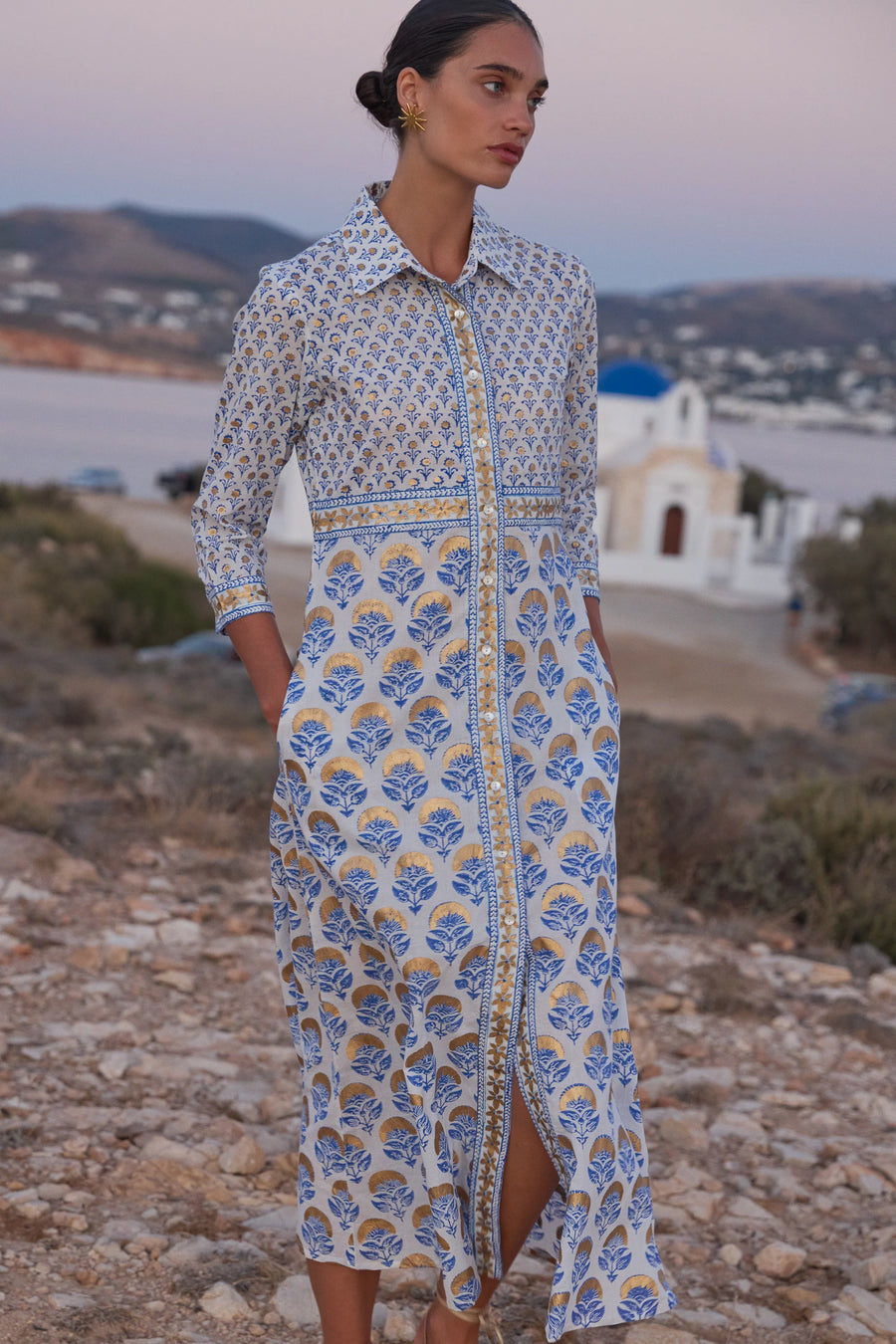 Oliphant Shirt Dress Maxi Arbor Blue – Shop A'Mano