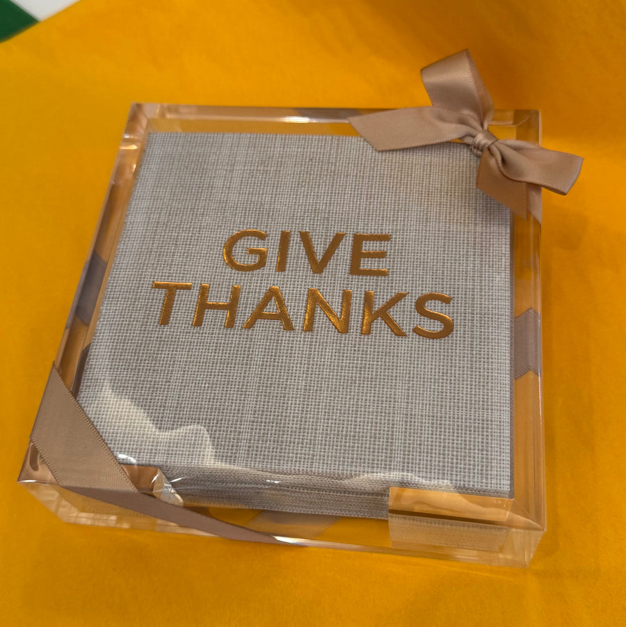 Lined Design Acrylic Napkin Holder With Thanksgiving Napkins