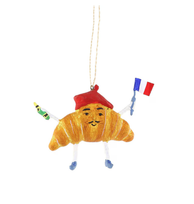 Monsieur Croissant Ornament