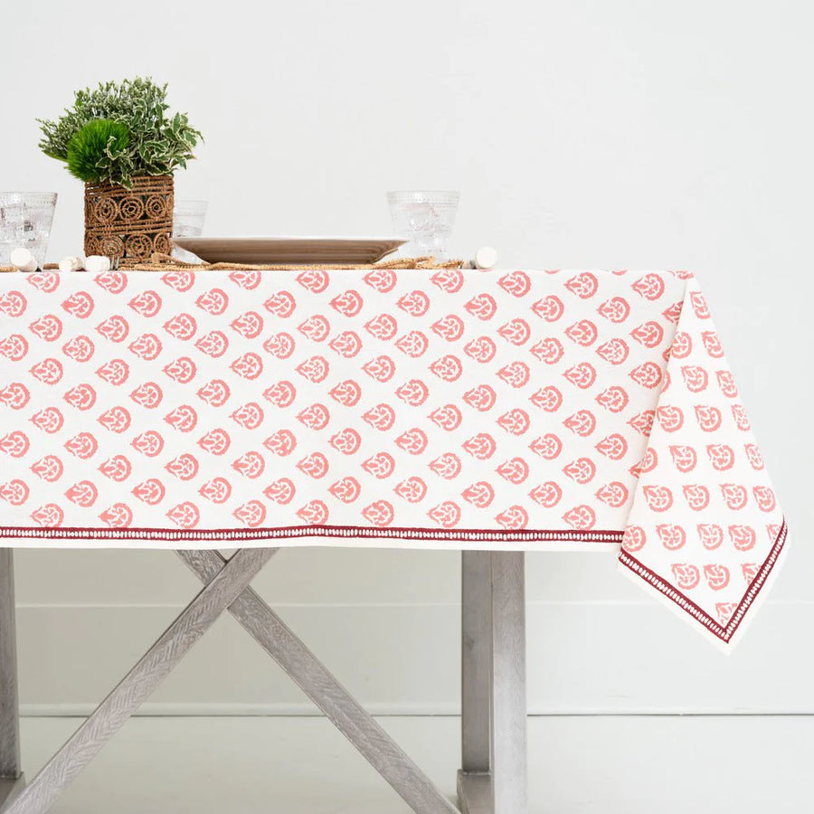 Pomegranate Carnation Blush Tablecloth - 60x90