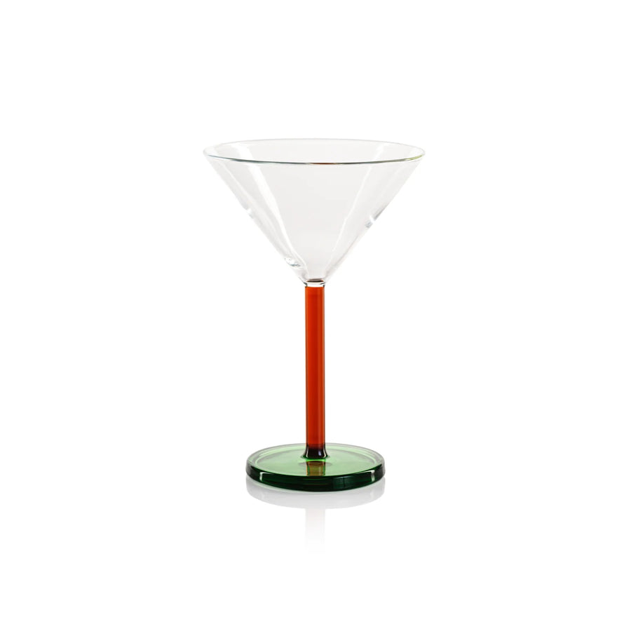 Veglia Martini Glass - Amber & Green