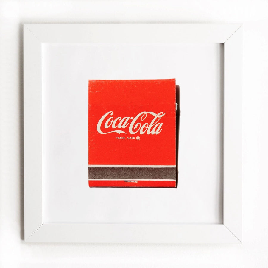 Vintage Matchbox Framed Print - Coca Cola Trademark