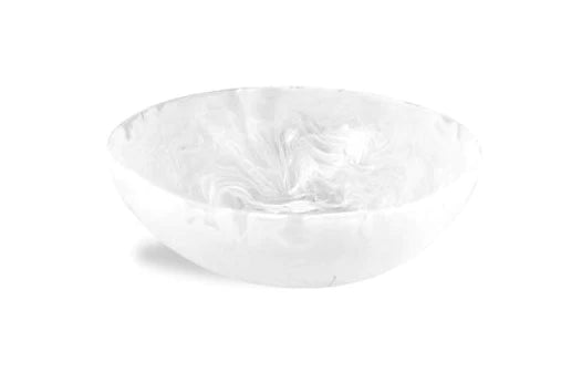Nashi Home Medium Resin Wave Bowl - White Swirl