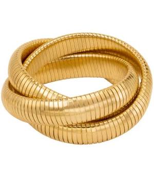 Janis Savitt Triple Gold Cobra Bracelet
