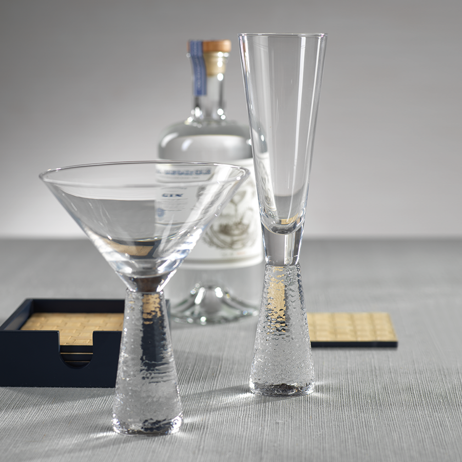 Hammered Martini Glass
