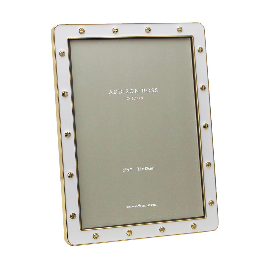 Addison Ross White Enamel and Gold Locket Frame - 5x7