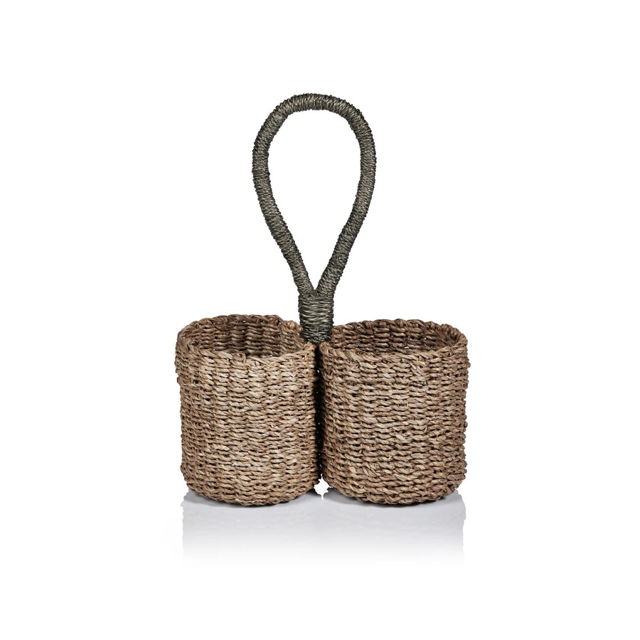 Matera Seagrass Two Bottle Caddy