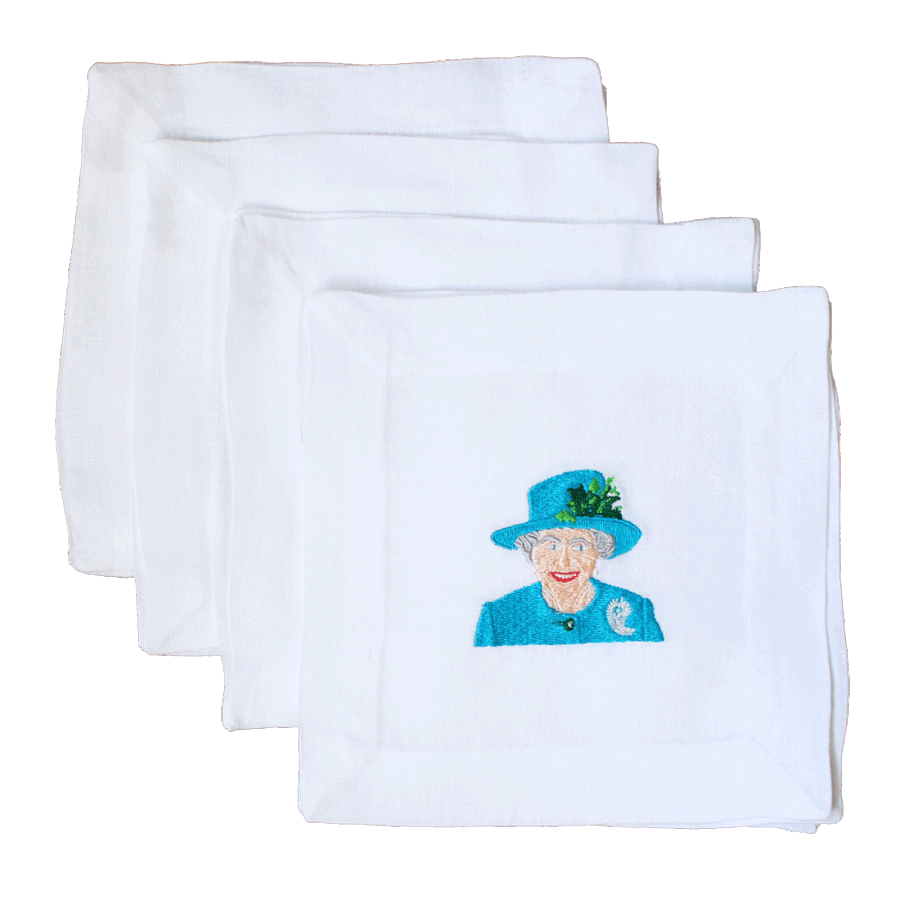 Icon Embroidered Cocktail Napkins