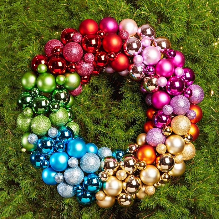 Rainbow Ball Encrusted Wreath